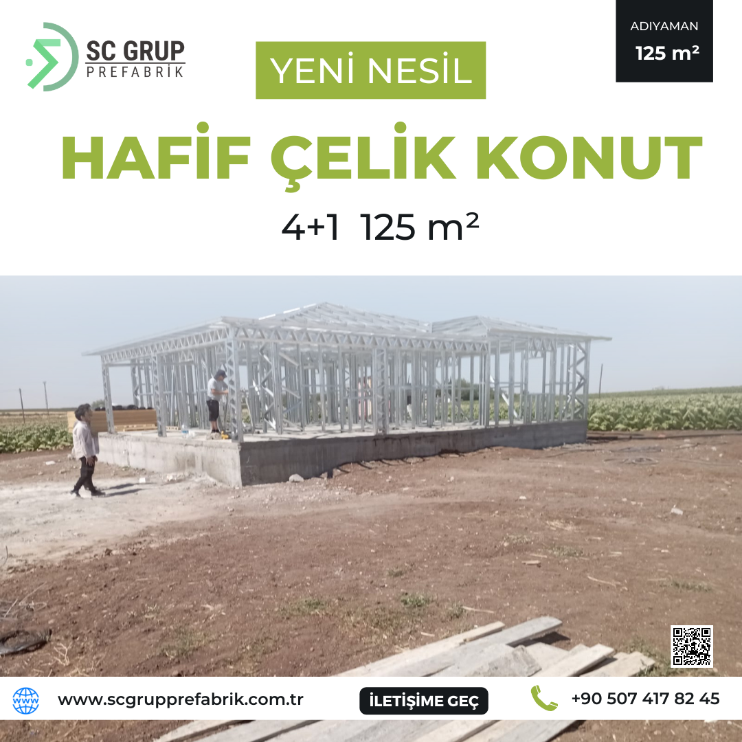 Adıyaman'da ki 125 m² Hafif Çelik Konutumuzun Kurulumu Tamamlandı